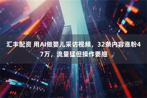 汇丰配资 用AI做婴儿采访视频，32条内容涨粉47万，流量猛但操作要细