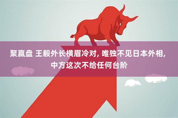聚赢盘 王毅外长横眉冷对, 唯独不见日本外相, 中方这次不给任何台阶
